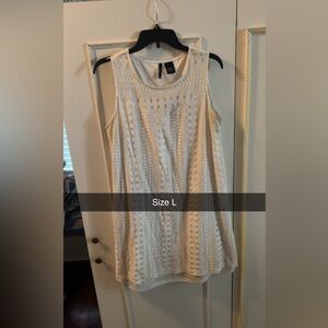 White Sleeveless Crochet Dress